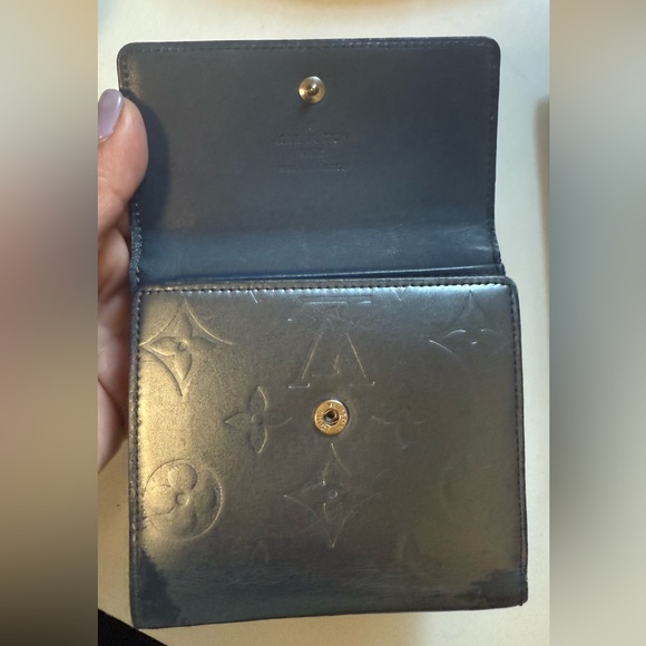 Louis Vuitton Dark Blue/grey Monogram Wallet Used with COA “Authentic” Vintage - Picture 5 of 8